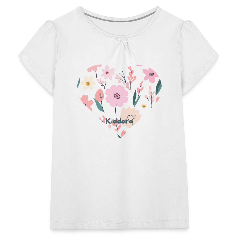 Girl’s T-Shirt with Ruffles - white