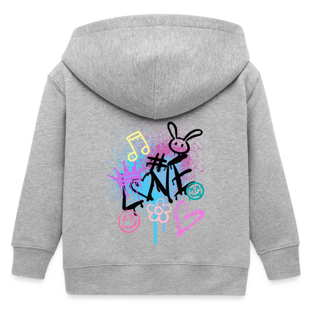 Grafitti Love Stanley/Stella Mini Cultivator Bio Kinder Kapuzenjacke - Grau meliert