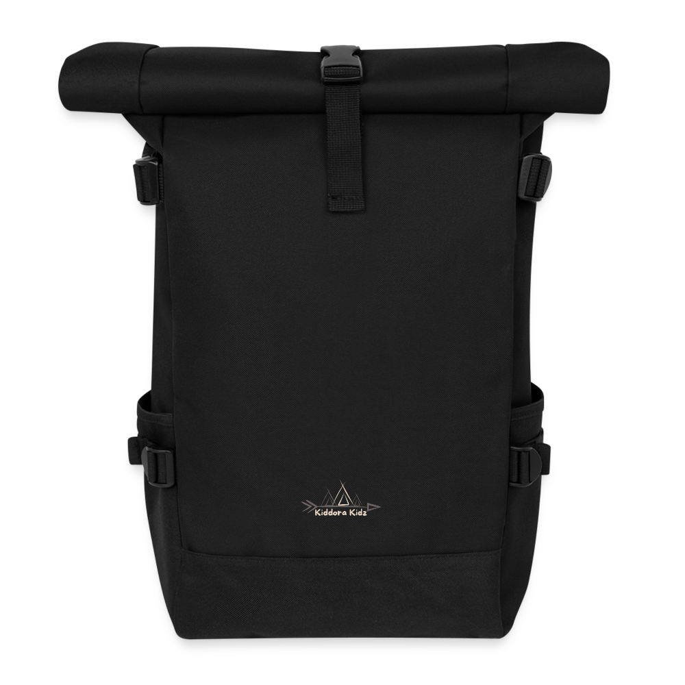 Kiddora Eltern Rolltop Rucksack - Schwarz