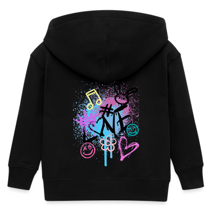 Grafitti Love Stanley/Stella Mini Cultivator Bio Kinder Kapuzenjacke - Schwarz
