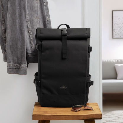 Kiddora Eltern Rolltop Rucksack - Schwarz