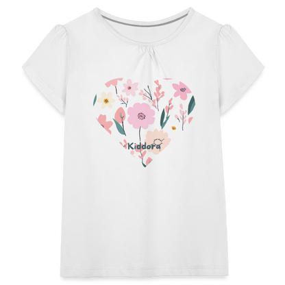Girl’s T-Shirt with Ruffles - white