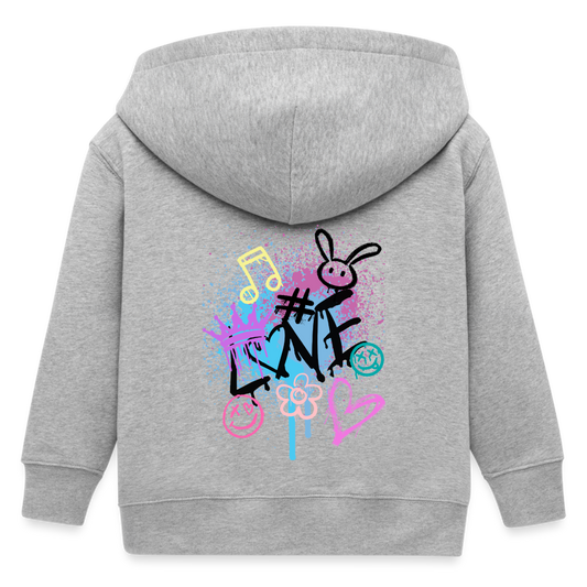 Grafitti Love Stanley/Stella Mini Cultivator Bio Kinder Kapuzenjacke - Grau meliert