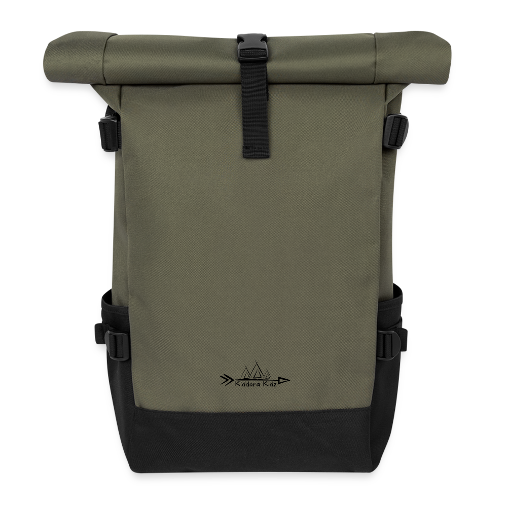 Kiddora Eltern Rolltop Rucksack - Olive/Schwarz
