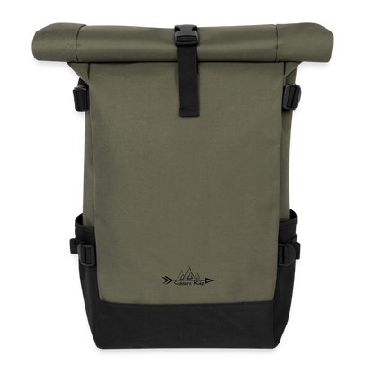 Kiddora Eltern Rolltop Rucksack - Olive/Schwarz