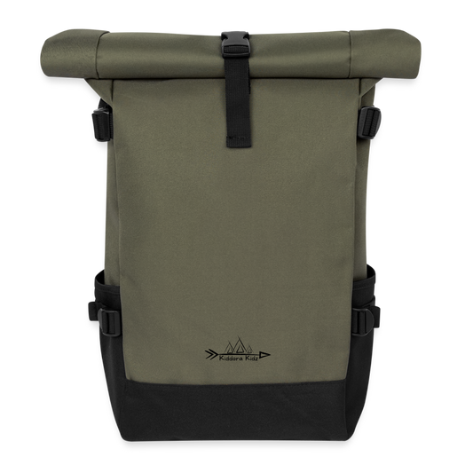Kiddora Eltern Rolltop Rucksack - Olive/Schwarz