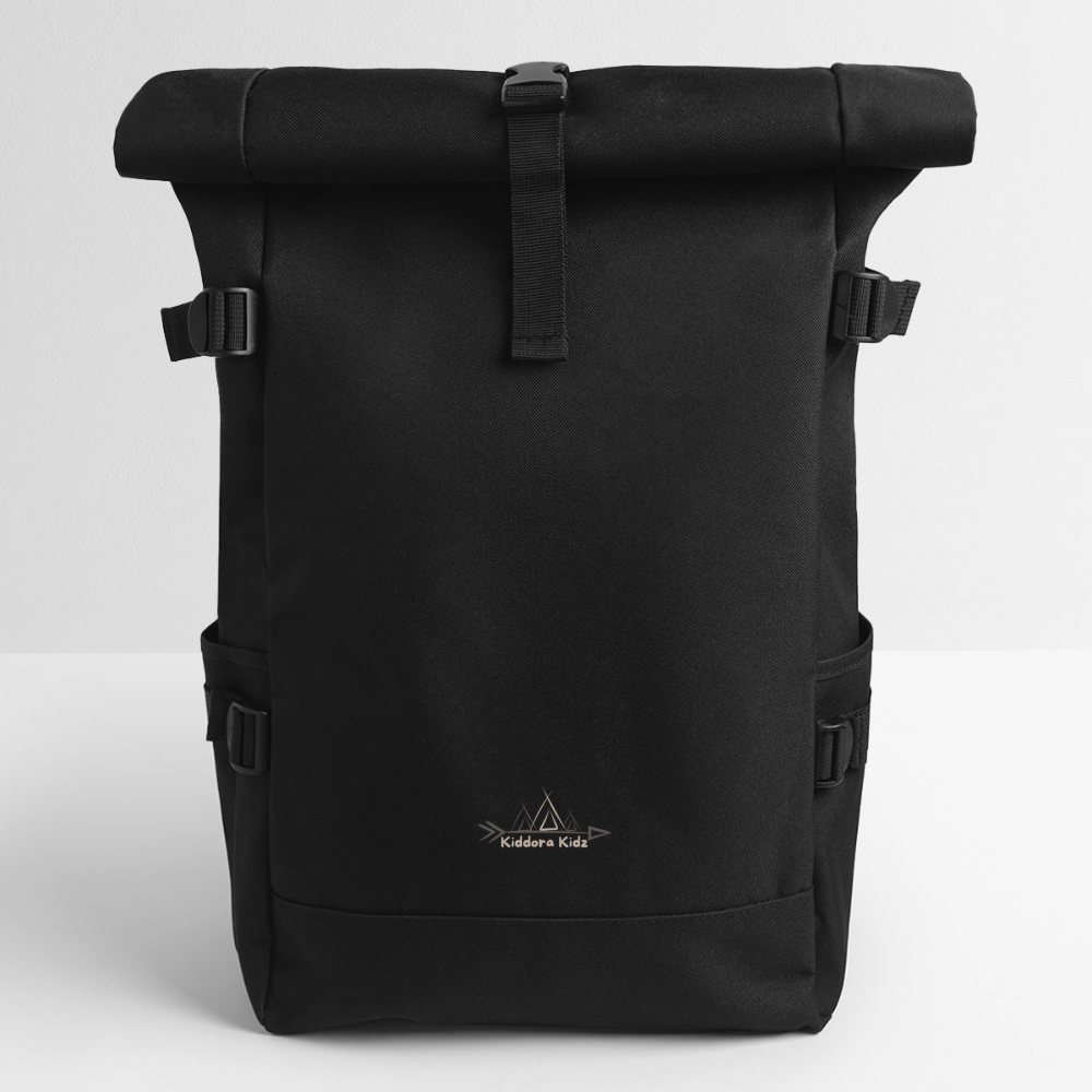 Kiddora Eltern Rolltop Rucksack - Schwarz